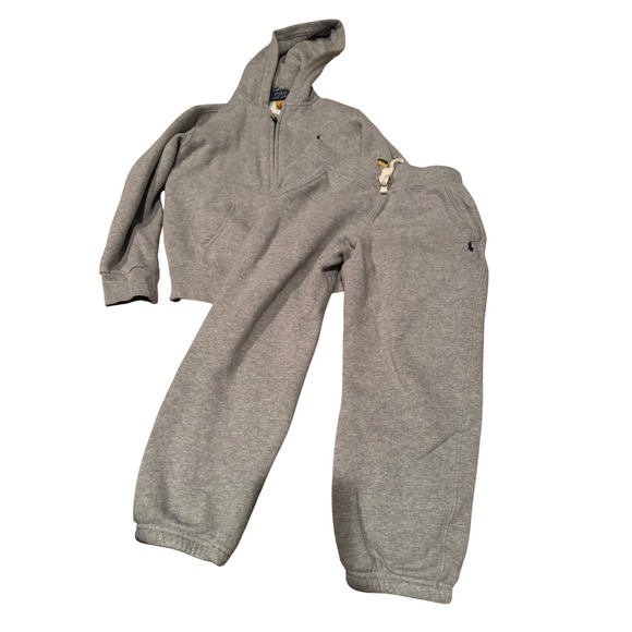 Polo Ralph Lauren Other - Polo Ralph Lauren Kids Gray Fleece Hoodie and Sweatpants Tracksuit Set Size 5